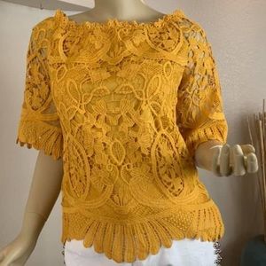 yellow embroidered blouse